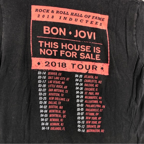Bon Jovi Tshirt Mens Medium This House Is Not Tour Concert Black 80s Rock Music - Picture 8 of 10